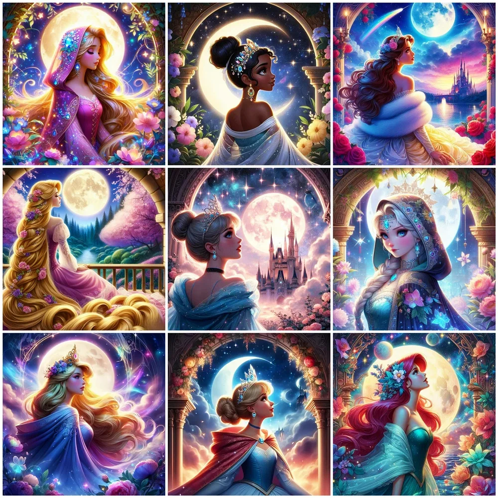 

Disney 5D DIY Алмазная мозаика Принцесса Рапунцель Полный квадратный круглый дрель Картина Мультфильм Ремесленный комплект Эльза Вышивка Искусство Домашний декор