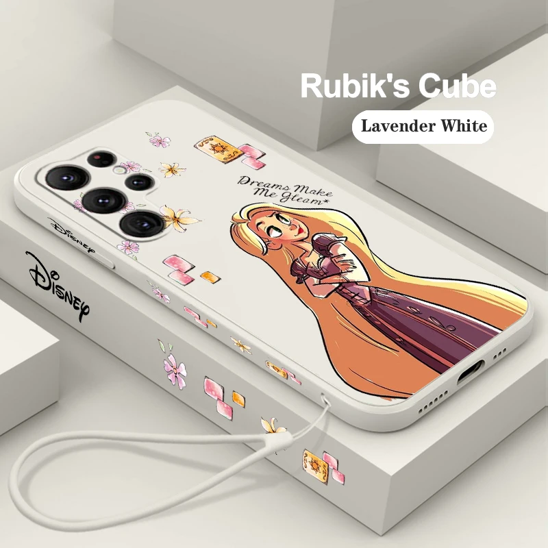 Girl Disney Tangled Rapunzel Liquid Left Rope For Samsung Galaxy S24 S23 S22 S21 S20 FE S10 Ultra Plus Lite 5G Cover Cover