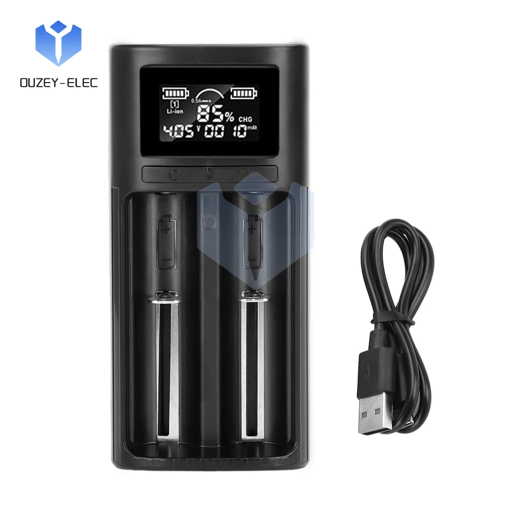 DC5V 2A 18650 21700 Lithium Battery Rapid Charger LCD Screen Display Smart Charging Compartment Rechargeable Battery Universal