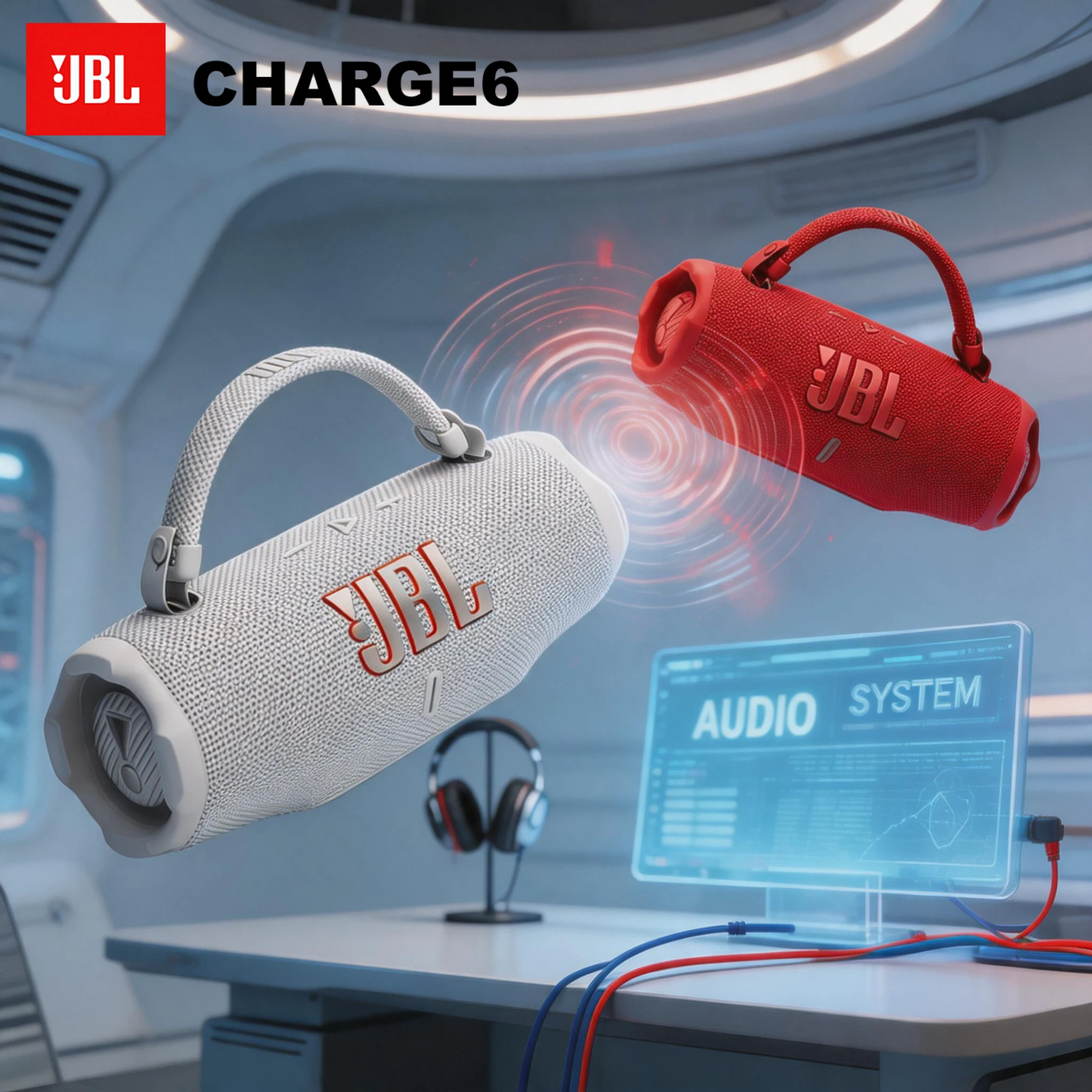 JBL Charge6 Rugged Portable Bluetooth Speaker 20H Long Battery Life IP67 Waterproof Shockproof Deep Bass for Hiking Travel Pool