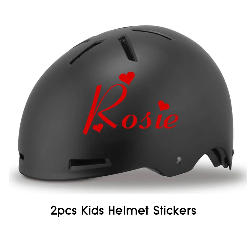 2pcs Name Stickers Personalised for Kids Helmet Decorative Vinyl Decal for Bicycle & Motorcycle Helmet Waterproof DIY Label