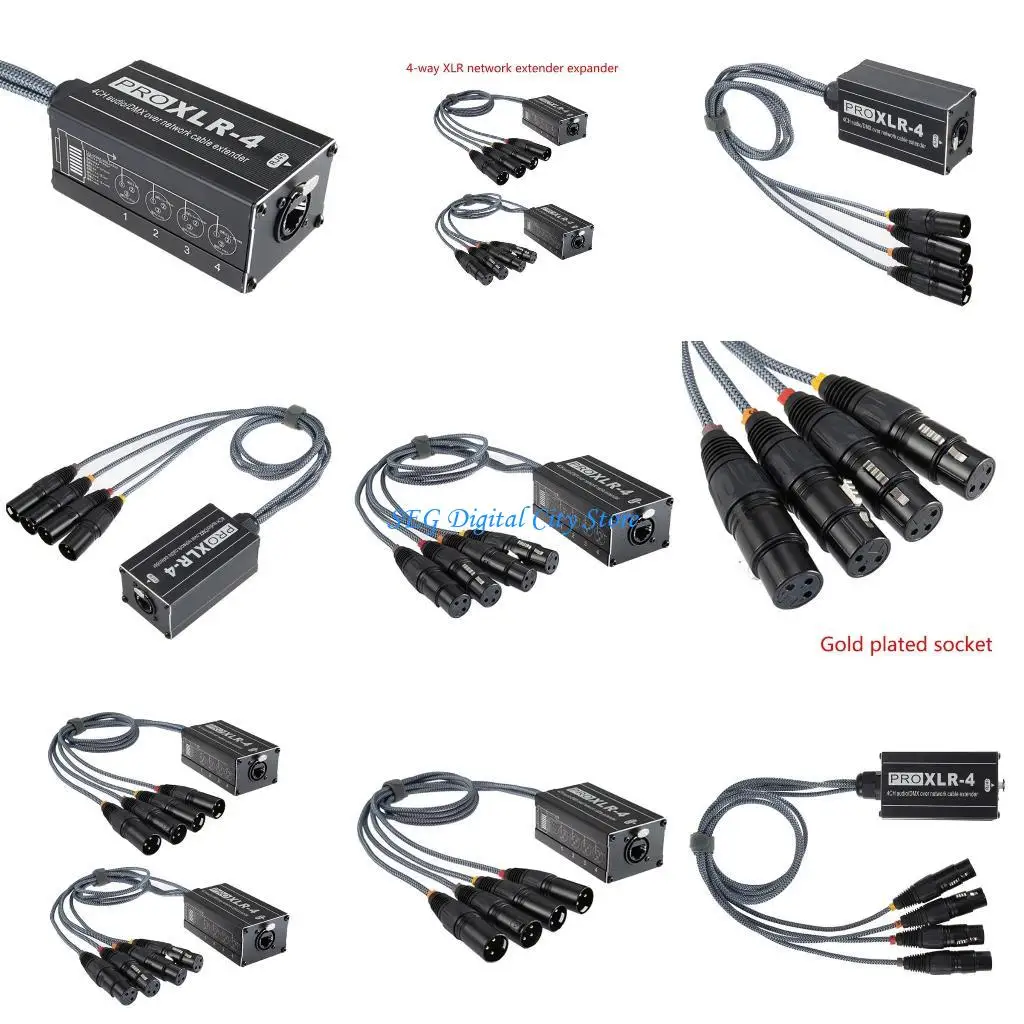 

U75B 4 Channel 3Pin Snake Multi Networking Snake Receiver to Single Ethercon Cable