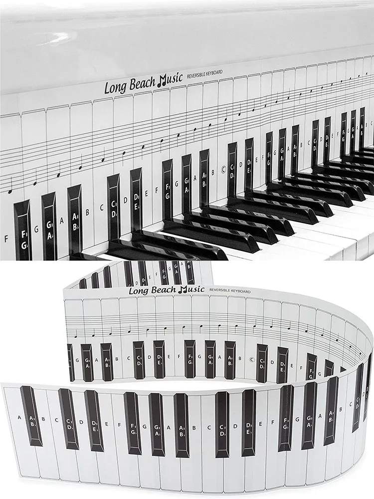 Practice Keyboard & Note Chart for Behind the Piano Keys Sticker