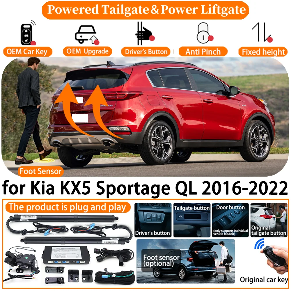 

ZhuCamX Car OEM Smart Powered Tailgate system for Kia KX5 Sportage QL 2016-2022 Automatic Electric Power Tailgate Strut kit