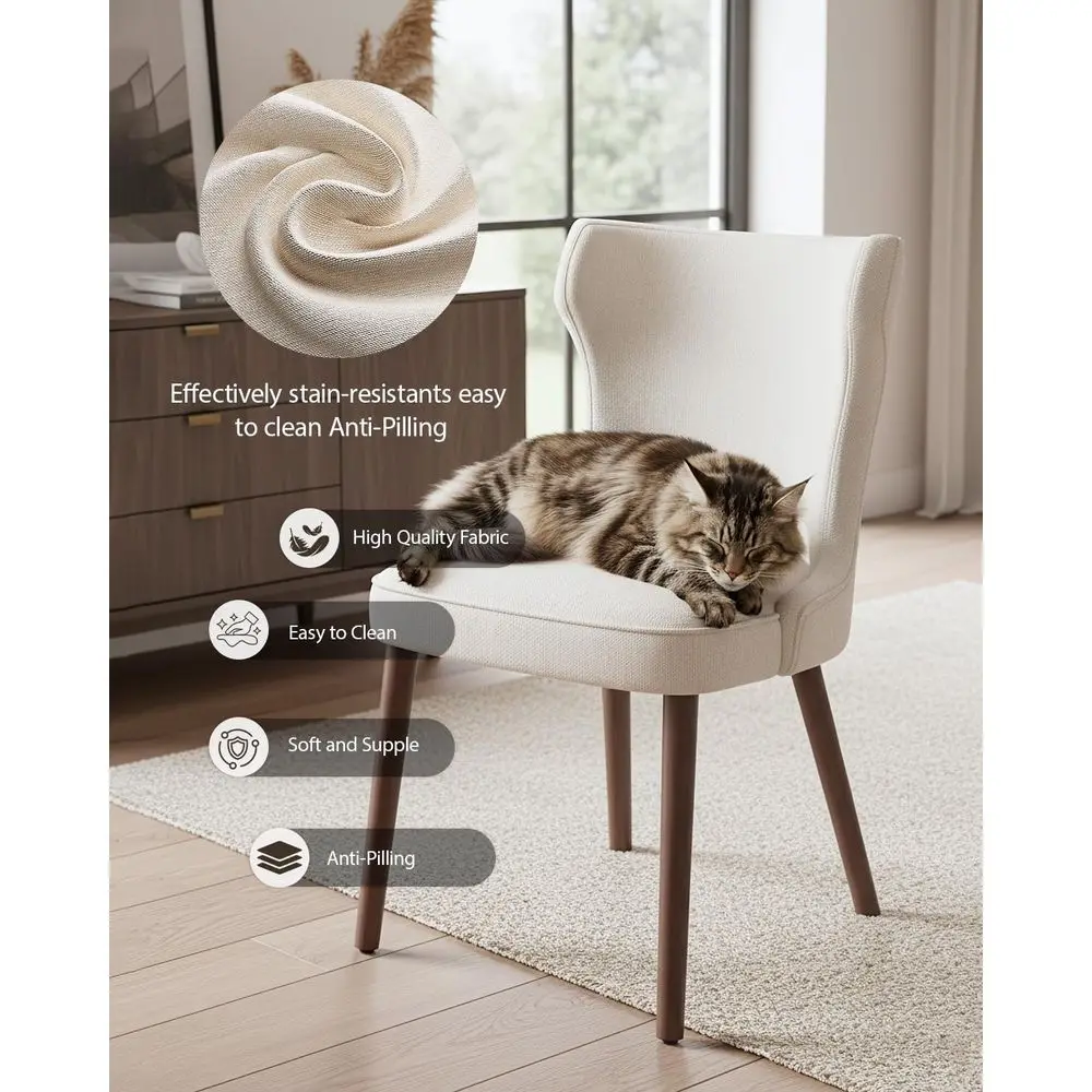 مجموعة من 4 كراسي خشبية لتناول الطعام في المزرعة، وكراسي مطبخ منجدة حديثة للمطاعم والمقهى، باللون البيج #6