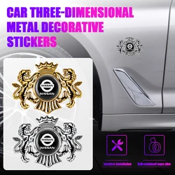 3D Metal Car Wateroof Decorative Stickers Car Body Decal For Nissan X-trail Qashqai Juke Sentra Patrol Navara Mic GTR Maxima