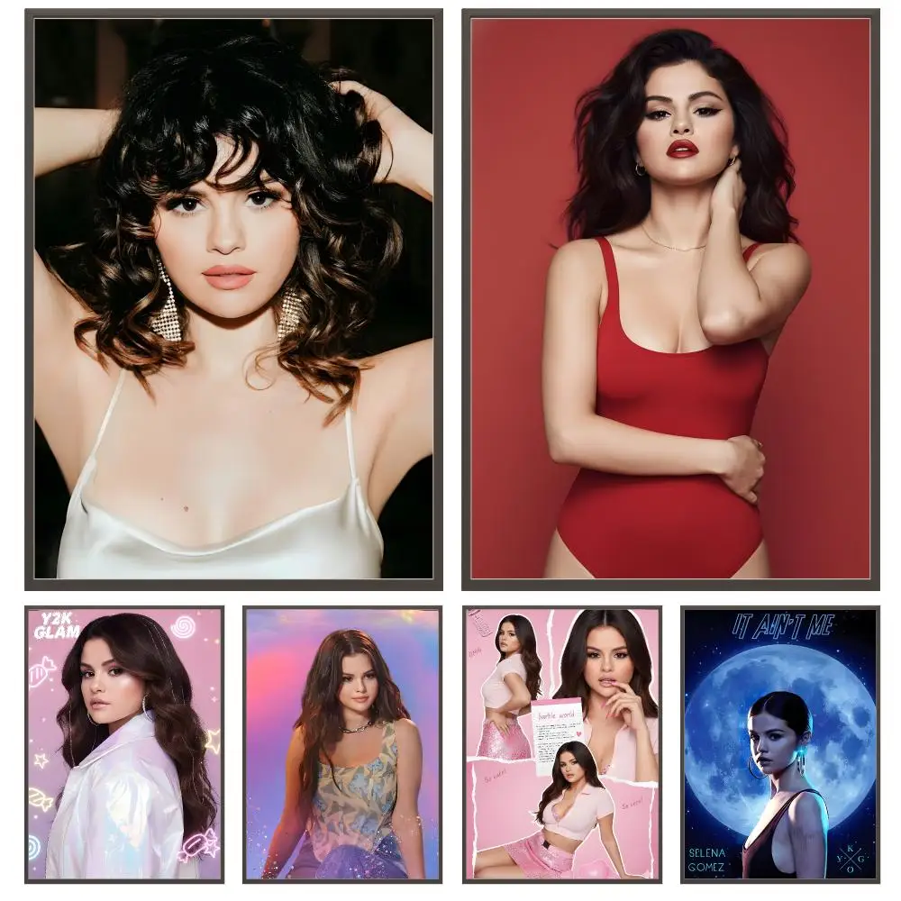 music Selena Gomez Poster Poster HD Waterproof Self Adhesive Wall Art Print Decor for Bedroom Living Room Gift