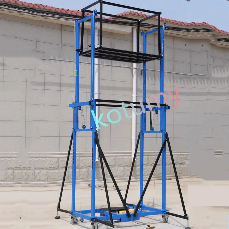 Electric Scaffolding 2M 2.5M 400/600KG Load Lift Mobile Platform Indoor and Outdoor Decoration Foldable Remote Control Elevator