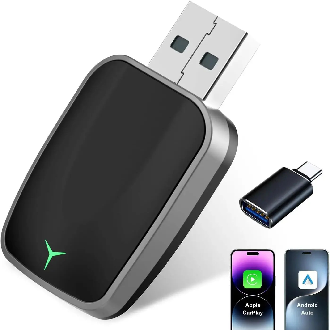 2025 2in1 Draadloze Carplay & Android Auto Box Bedraad naar Draadloze Dongle Automatische Sluit Adapter Bluetooth Plug & Play Mini Box