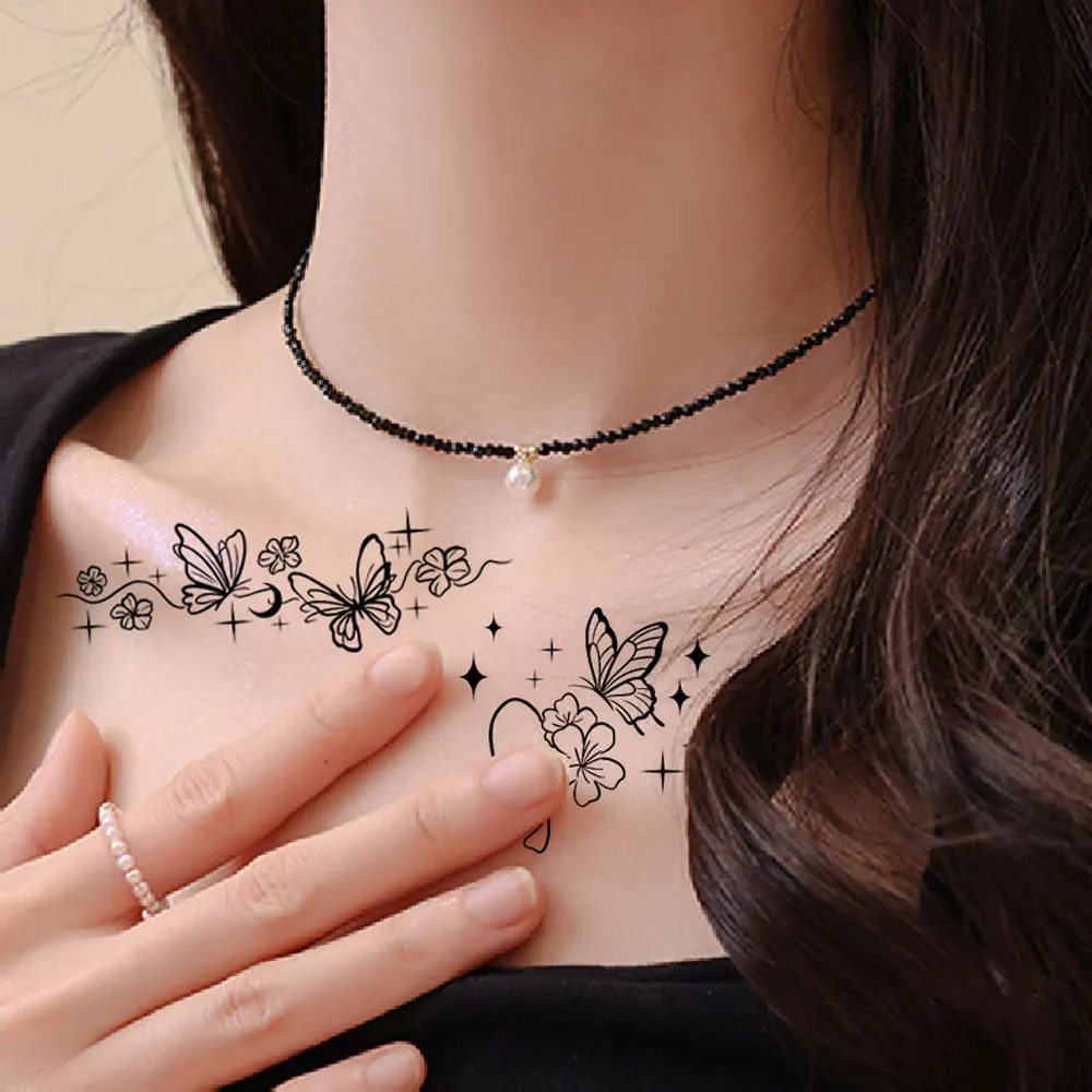 30pcs Butterfly Flower Small Pattern Waterproof Tattoo Stickers Suitable for Both Men And Women Arm and Body Tattoo