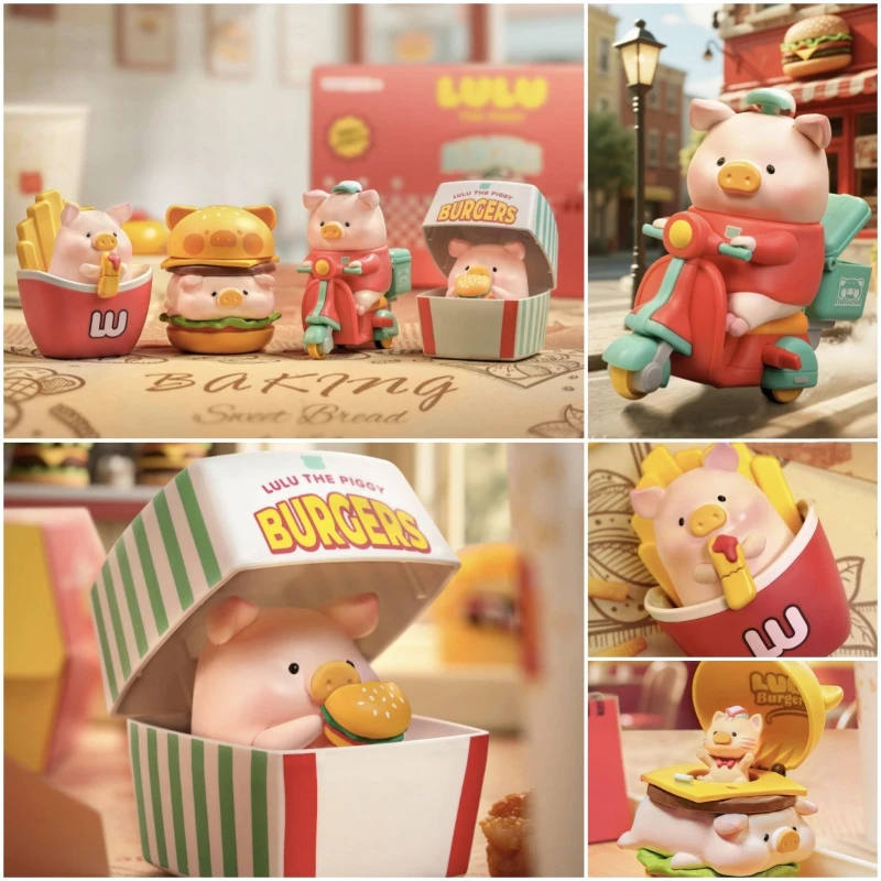 

Lulu The Piggy Hamburger Delivery Series слепая коробка милая кукла Mystery Boxes фигурка настольный кулон игрушка-сюрприз подарок для девочек