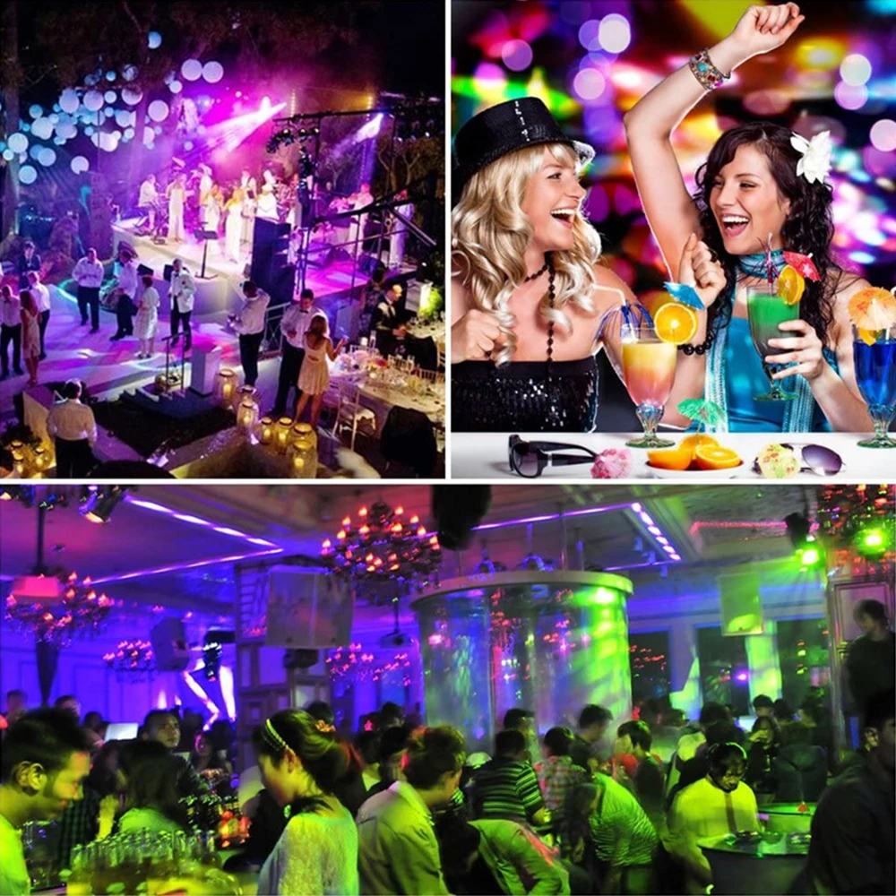 โปรเจคเตอร์เลเซอร์ RGB 3W ไฟดิสโก้โปรเจคเตอร์ไฟสำหรับบ้านเวที LED สีสันสดใส KTV Bar คริสต์มาสเปิดใช้งานเสียงคริสต์มาสไฟปาร์ตี้