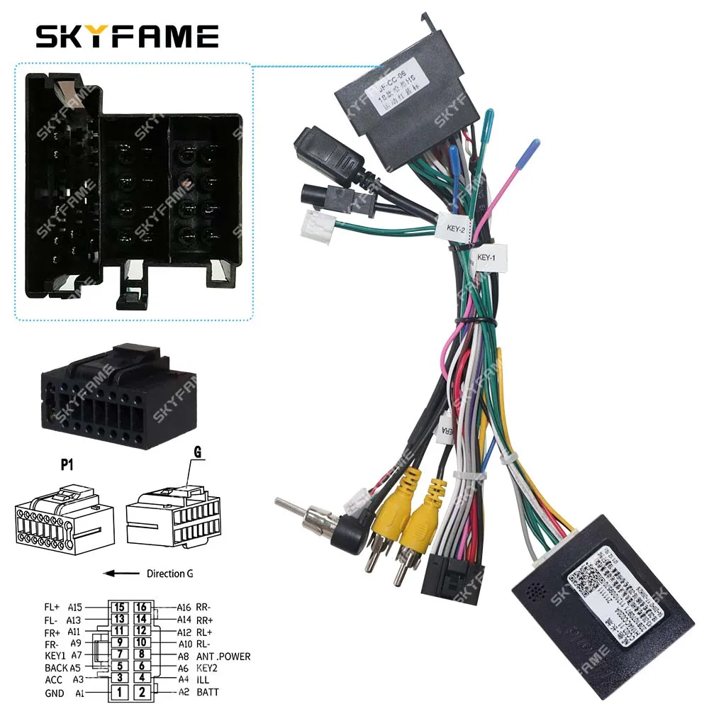 SKYFAME Car 16pin cavo di alimentazione Stereo con decodificatore scatola Canbus per Great Wall Haval H4 H6 M6 F7 H2 H2S coupé