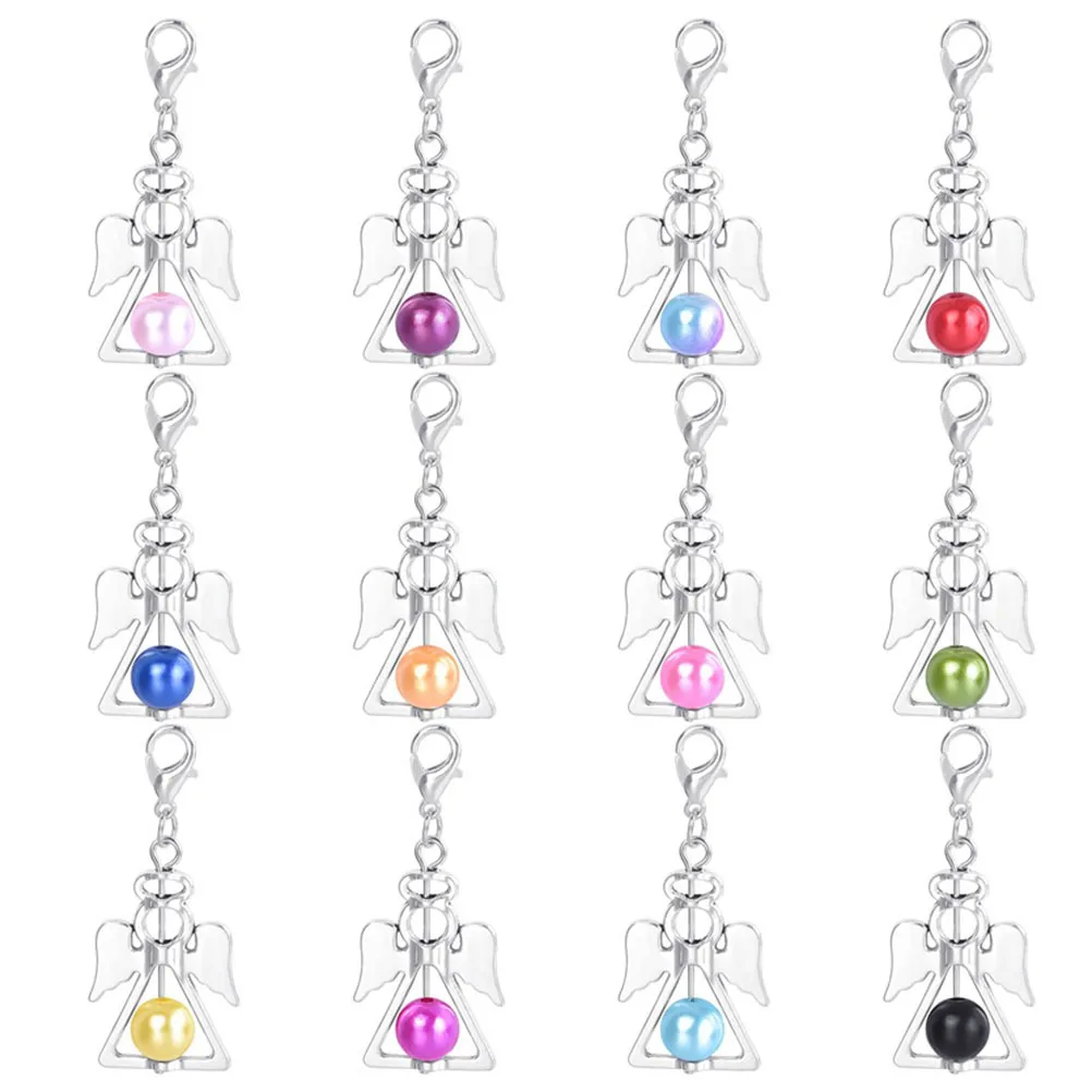 

12Pcs Angel Shape Pendants Durable Polished Jewelry Making DIY Charms Lightweight Creative Hanging Charm Angel Wing Pendants