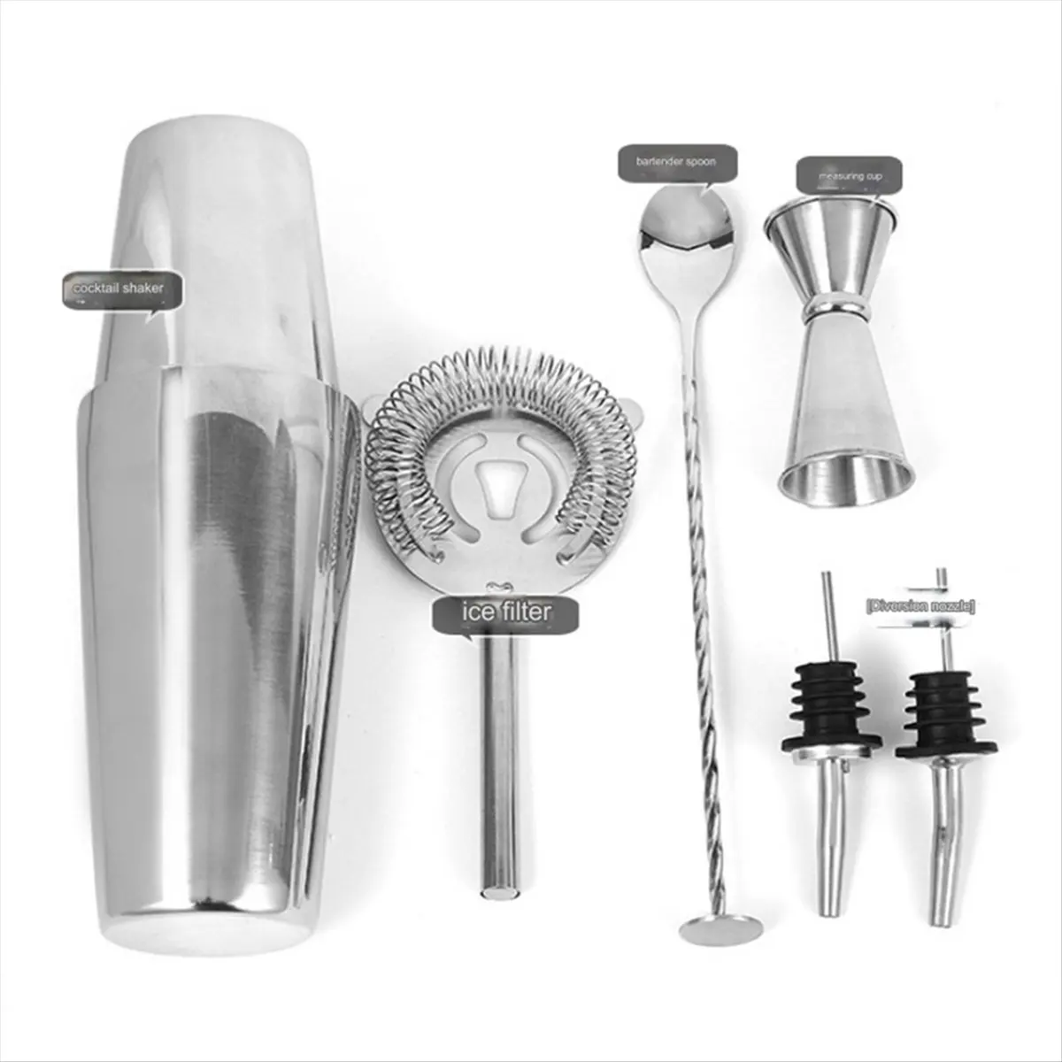 A20I Cocktail Shaker Set with Cocktail Recipe, Bartending Kit Bar Tools Accessories Pourer Muddler Jigger