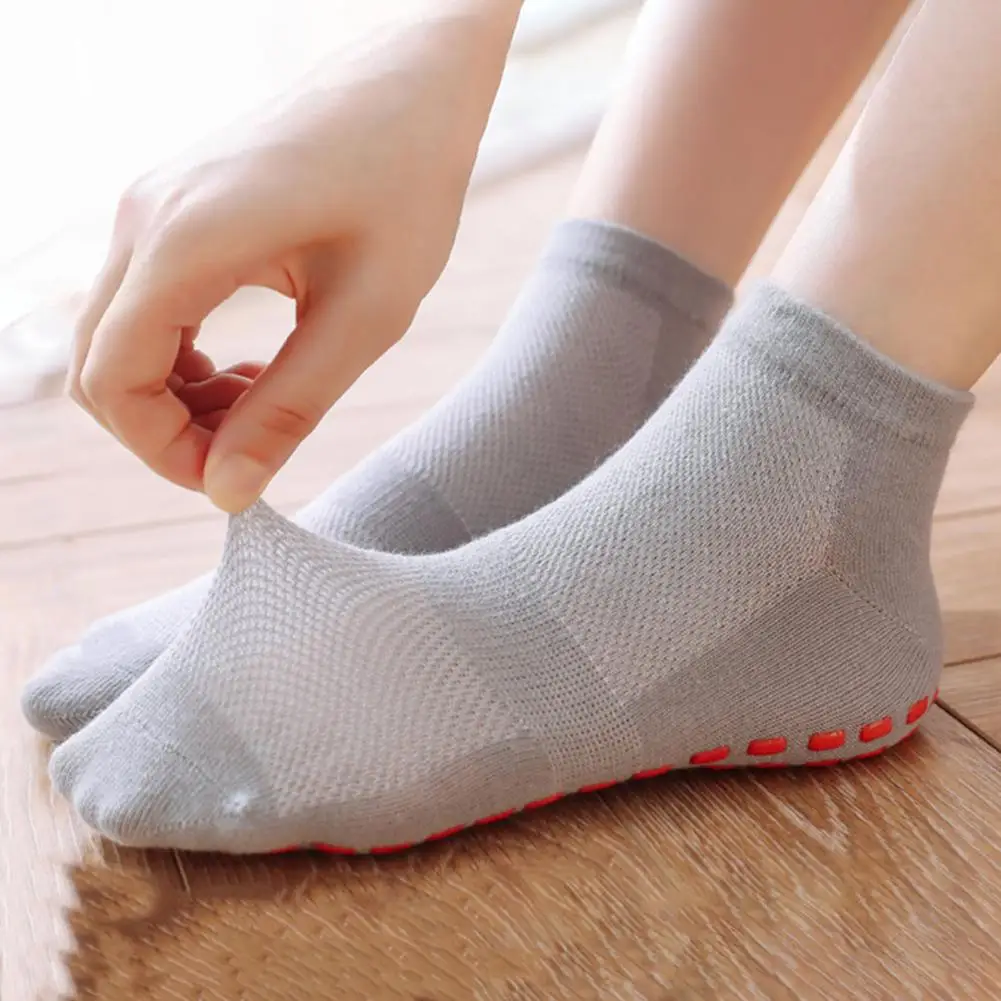 Unisex Floor Socks Anti-skid Silicone Grip Bottom High Elasticity Sweat Absorption Adult Home Yoga Socks Sport Trampoline Socks