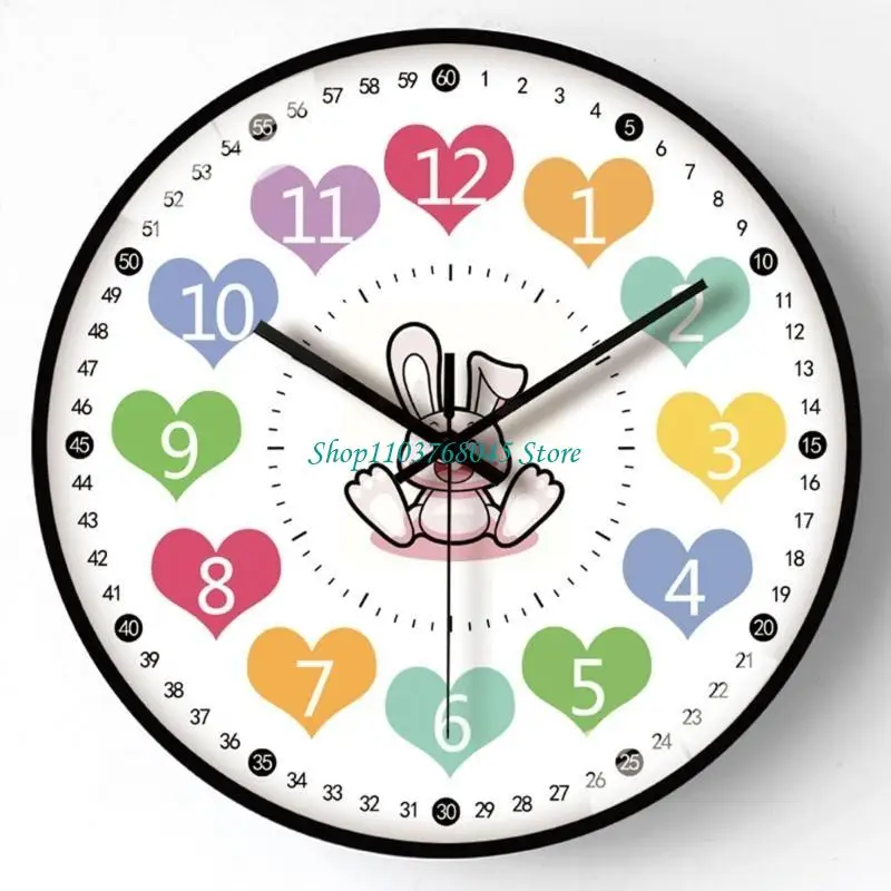R53F 8 Zoll Kinder Cartoon Wanduhr Sagen Zeit Lehre Uhr Frühen Bildung Werkzeug Mit Ruhige Bewegung Für Den Heimgebrauch – Detail 4