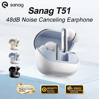 Sanag T51S Noise Canceling Earphone 6-Mic Al Call Noise Reduction Location Finder 360° Spatial Audio 30Hours Playtime