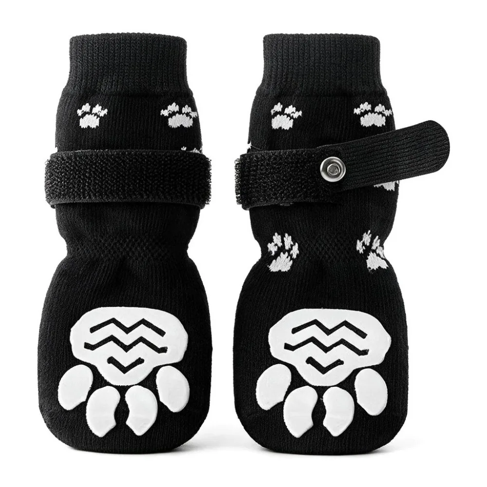 4Pcs/set Anti Slip Dog Socks with Straps Traction Control for Indoor on Hardwood Floor Wear Pet Paw Protector for Small Dogs Pet - view 2