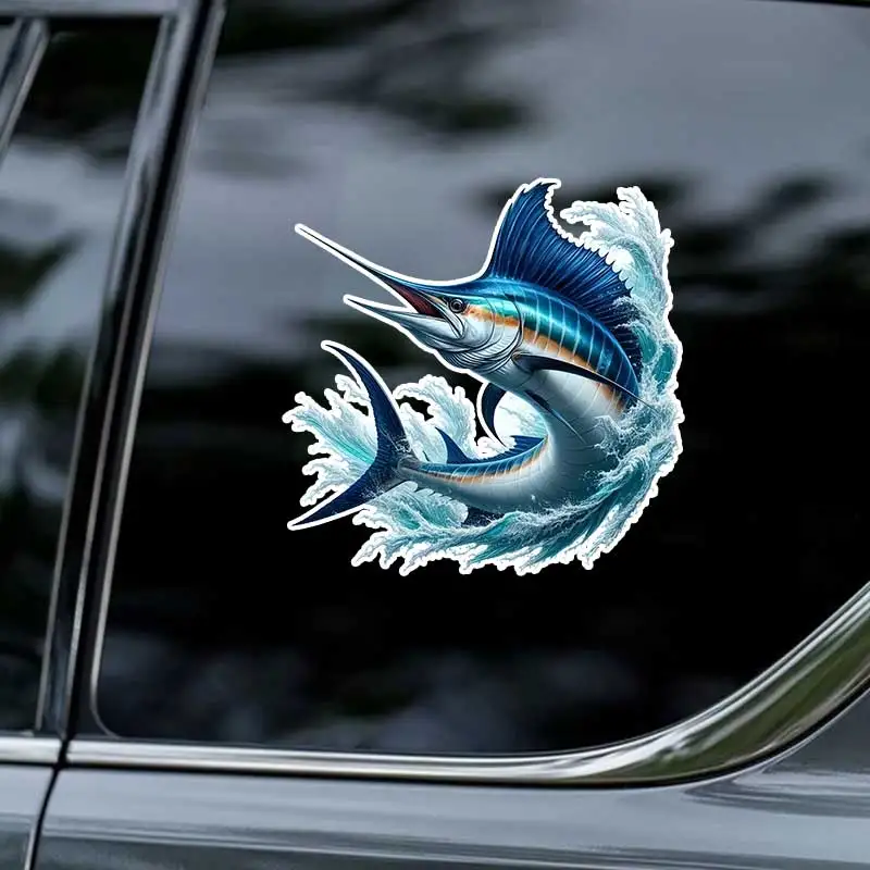 Blue Sturgeon Car Sticker Vinyl Decal Waterproof Rear Window Motorcycle Camper Bumper Truck Laptop Decoration SH1645 3
