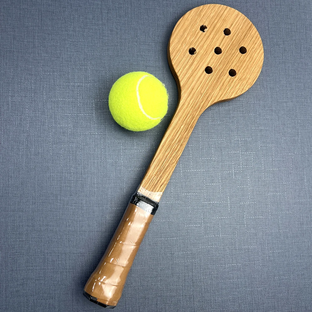 

1PC new solid wood tennis dessert racket portable tennis racket beach racket dessert trainer wooden spoon racket practice tool s