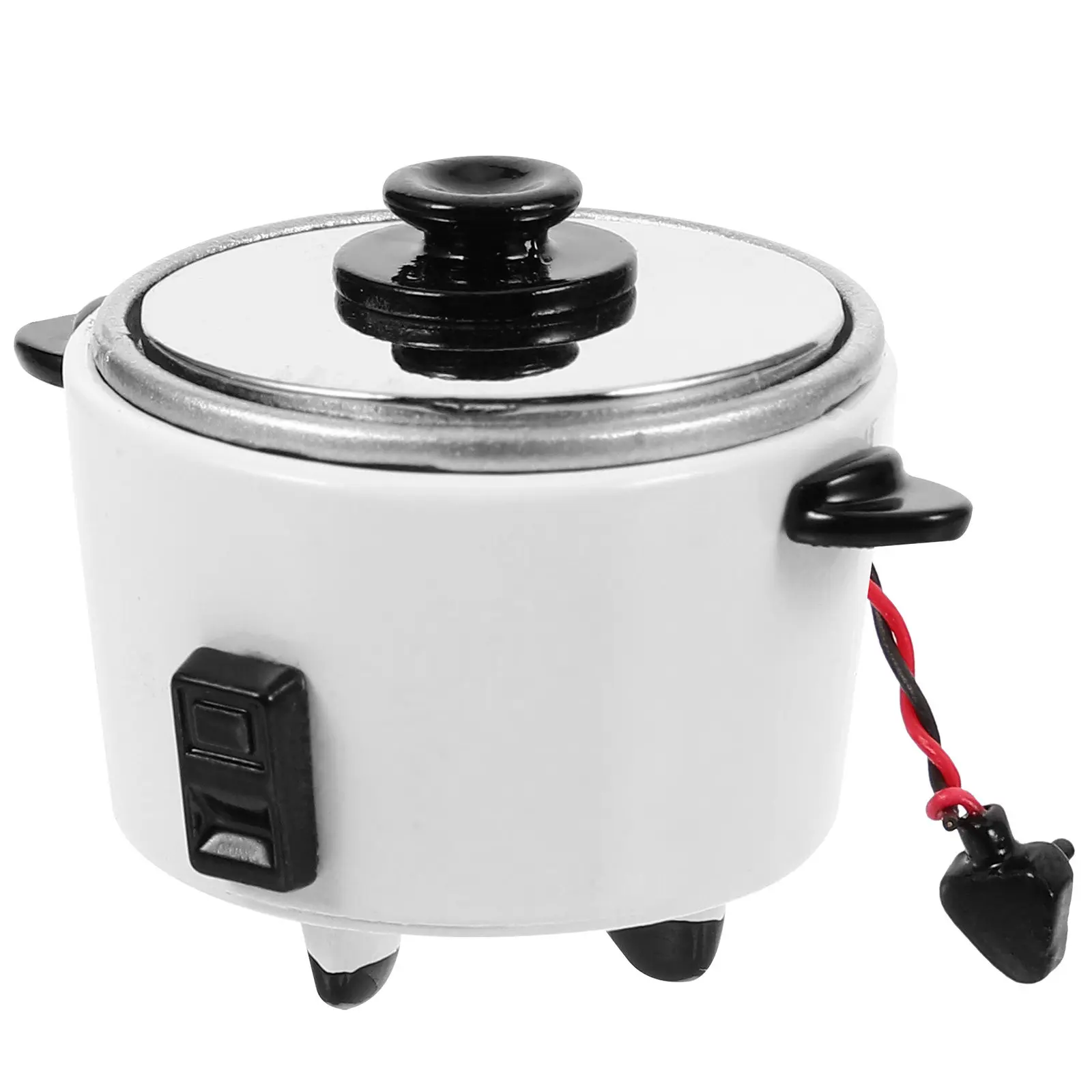 

Kitchen Simulation Rice Cooker 1:12 DIY Dollhouse Miniature Electric Cooker Metal Material Small Size Microwave Decor Mini House