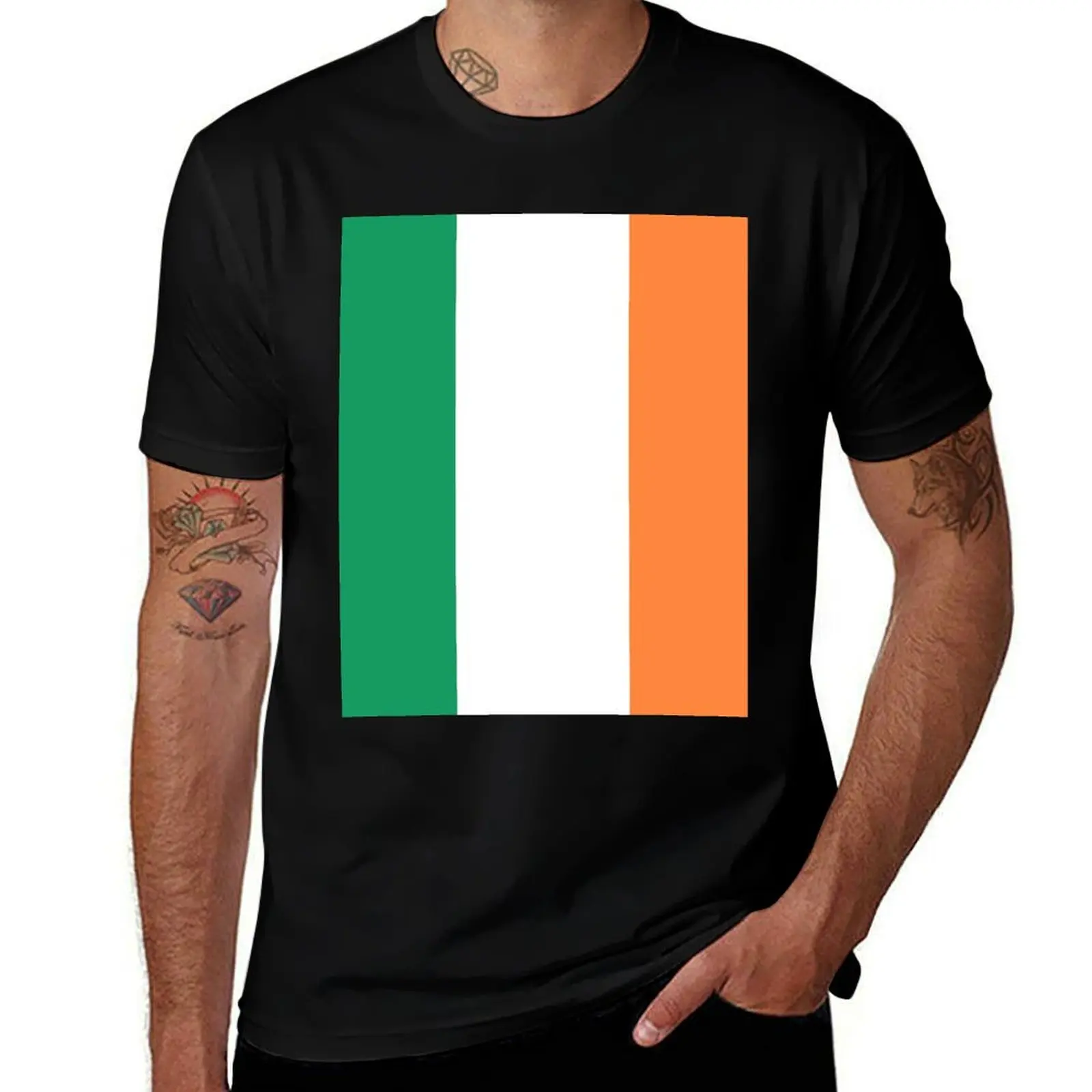 

Flag of Ireland (bratach na héireann) - Irish Tricolor Flag T-Shirt anime tshirt t shirt man luxury man t shirts cotton T-shirt