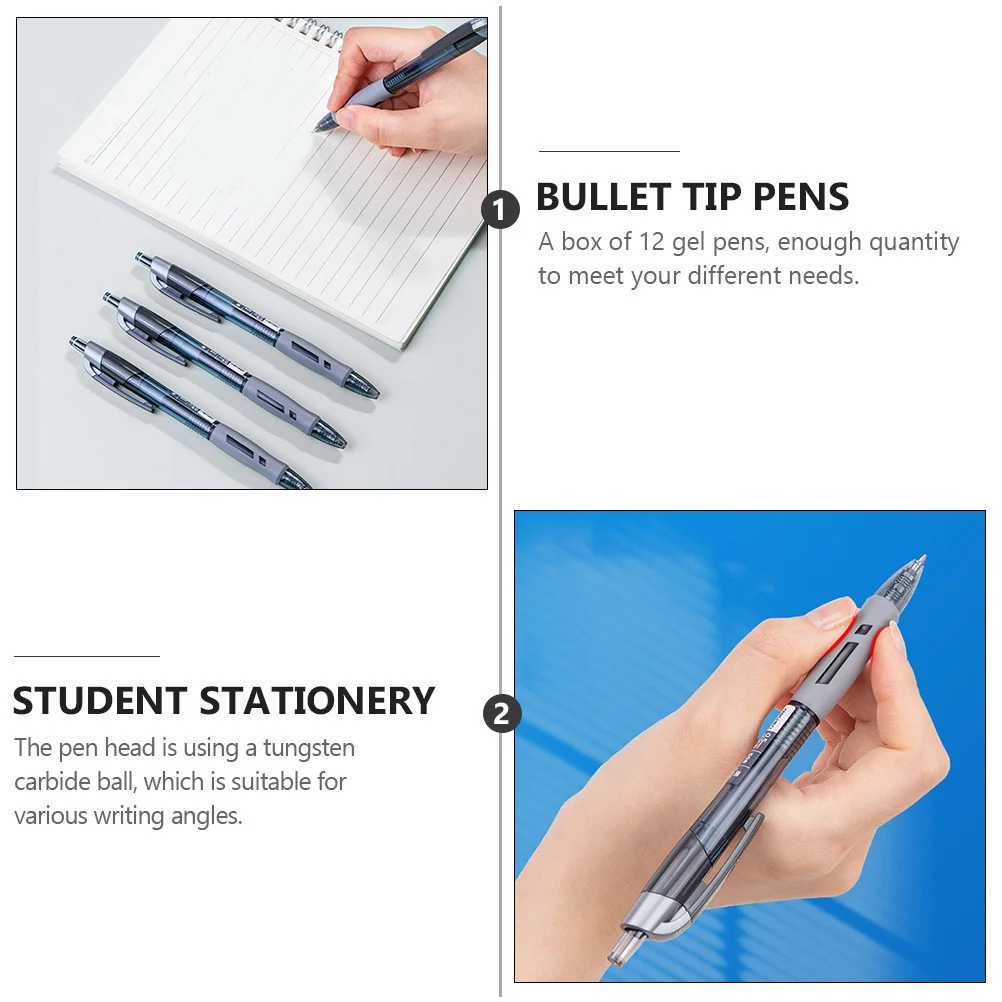 12 قطعة أقلام هلام محايدة ضغط 0.5 مللي متر تلميح السلس الكتابة توقيع مدرسة طالب مكتب القرطاسية أقلام الحبر الأسود الأسطوانة #3