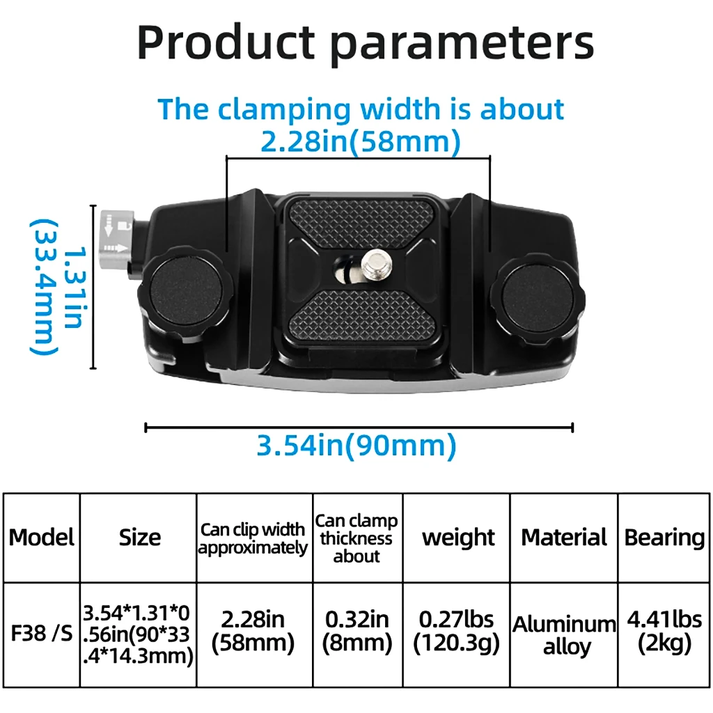 Rucksack Kamera Clip Halterung Strap Clamp Universal Quick Release Platte Für Sony Nikon Canon DSLR Kamera für GoPro 13 Insta360 X5 – Detail 8