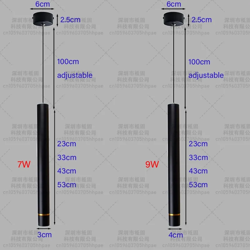 Nordic led luminária regulável 220v longo tubo decoração luz suspensa sala de jantar lâmpada pendurada 7w cilindro tubo linha lustres