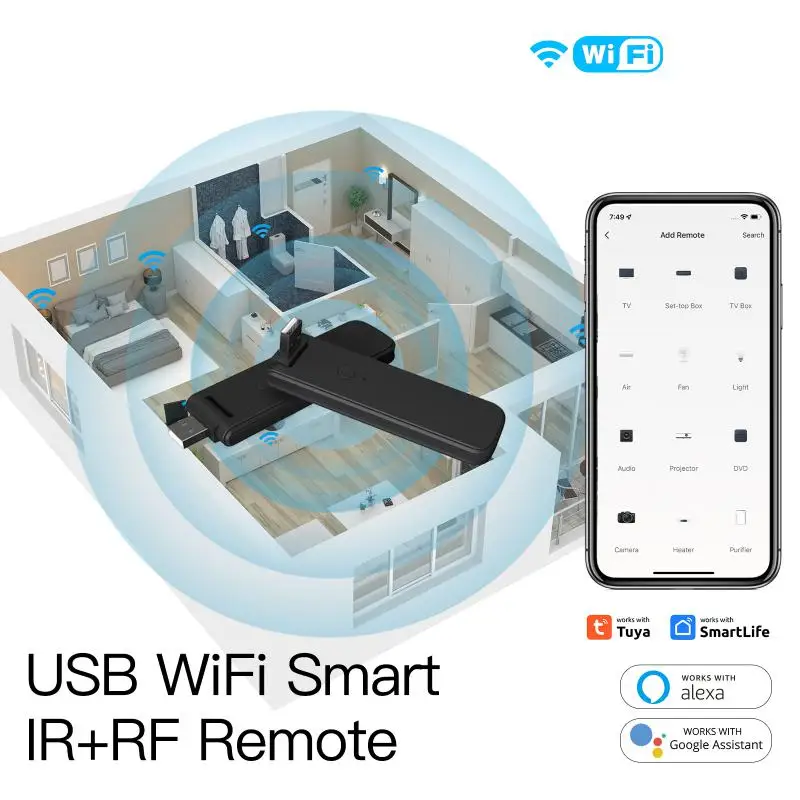 Ir Rf Remote Controller Wireless Smart Home Automation Voice Control Tuya Wifi Remote Switch Work With Alexa Home Usb