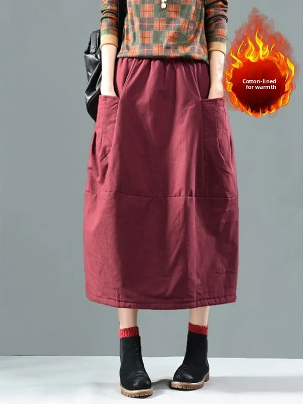 

Свободная юбка А-силуэта в стиле ретро из смесового хлопка однотонного цвета, больших размеров, женская, универсальная, с эффектом омоложения и скрывающая недостатки...