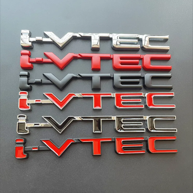 

3D Chrome Metal Car Letters Rear Trunk Badge Emblem IVTEC Logo I VTEC Sticker For Honda City Civic Accord Jazz CRV Accessories