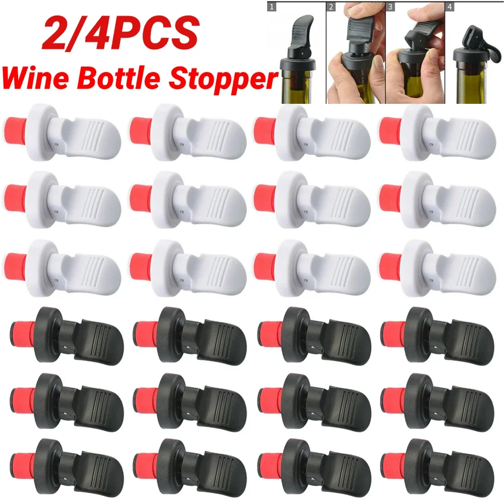Wine Bottle Stopper Plastic Bar Hand Press Sealing Stop Cap Beers Soda Cork Plug Seal Lids Bar Tools  Interesting Gifts