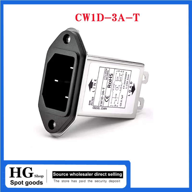 CW1D-3A/6A/10A-T Power filter CW1D-10A-T anti-interference EMI filter socket audio power purifier Car power amplifier CW1D-6A-T