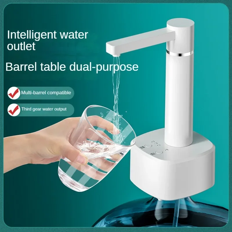 Smart Table Water Dispenser Automatic Water Bottle Pump with Base Electric Barreled Water Pump Type-C 1200mAh