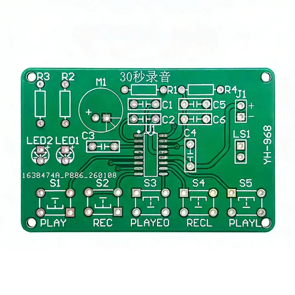 DIY Electronics Kit for Soldering Practice Featuring 30 Second Voice Recording Playback Functionality Education Use