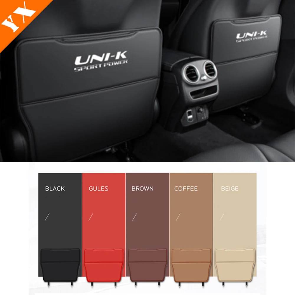 For Changan UNIK UNI-K Accessories 2021-2024 Leather Car Seat Rear Anti Kick/dust/scratch Decoration Protection Cover