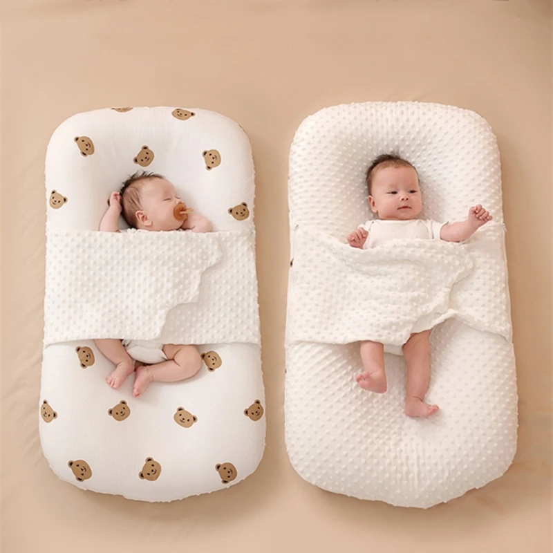 Portable Newborn Bed for Boy Girl Baby Nest Lounger Safe and Comfortable Sleep Support Cushion Travel Bed Infant Lounger