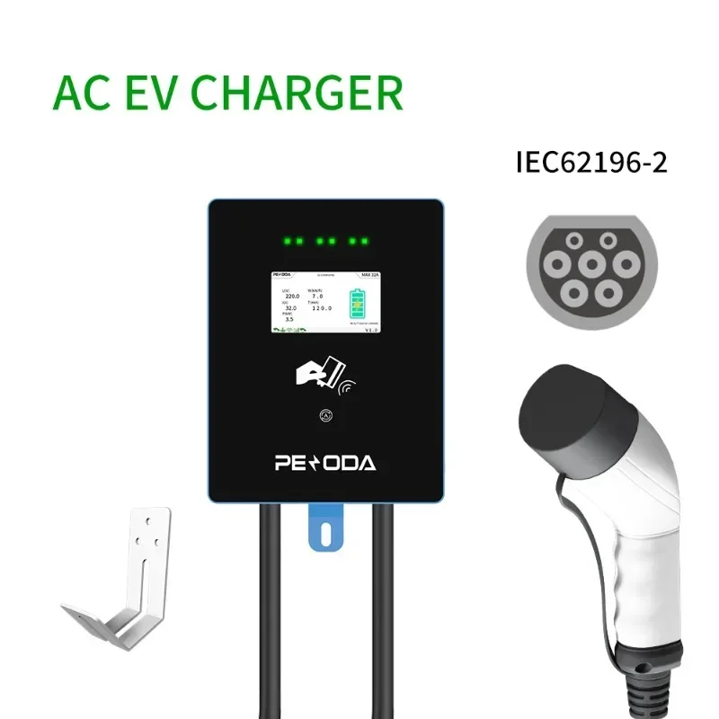 PENODA Factory OEM ODM EV DC Fast Charger 7 KW 230V 32A Electric Car Charging Stations 7KW Wallbox EV Charger