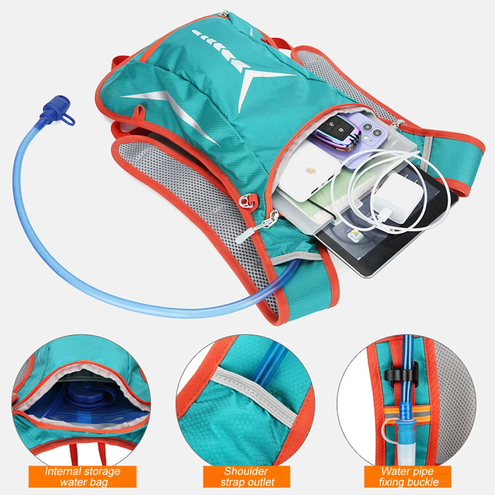 Hydration Backpack - Waterproof Helmet Mesh Water Backpack for Running & Hiking with Reflective Stripes, Unisex Running Backpack