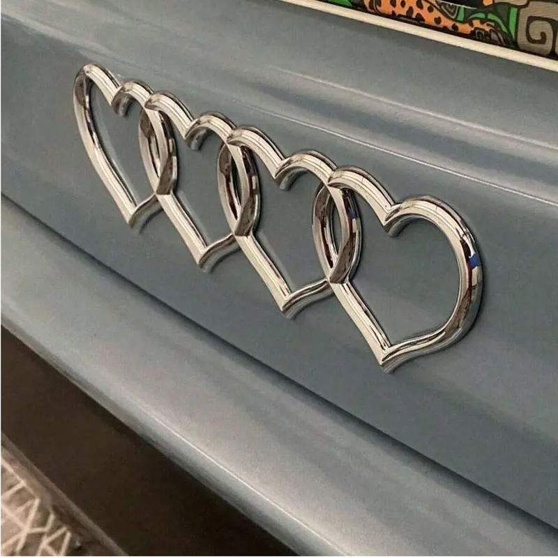 1pc Heart Car Logo Trunk Badge Sticker - 3D Love Car Logo Sticker, Durable ABS Plastic, Easy to Install - Vehicle Personalized A