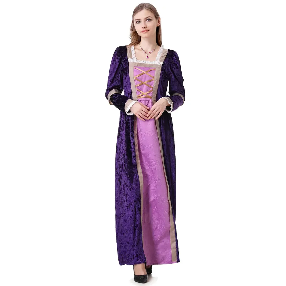 

Halloween Medieval Renaissance Dress Women Vintage Retro Court Noble Princess Cosplay Costume Witch Dress Up Masquerade Dress