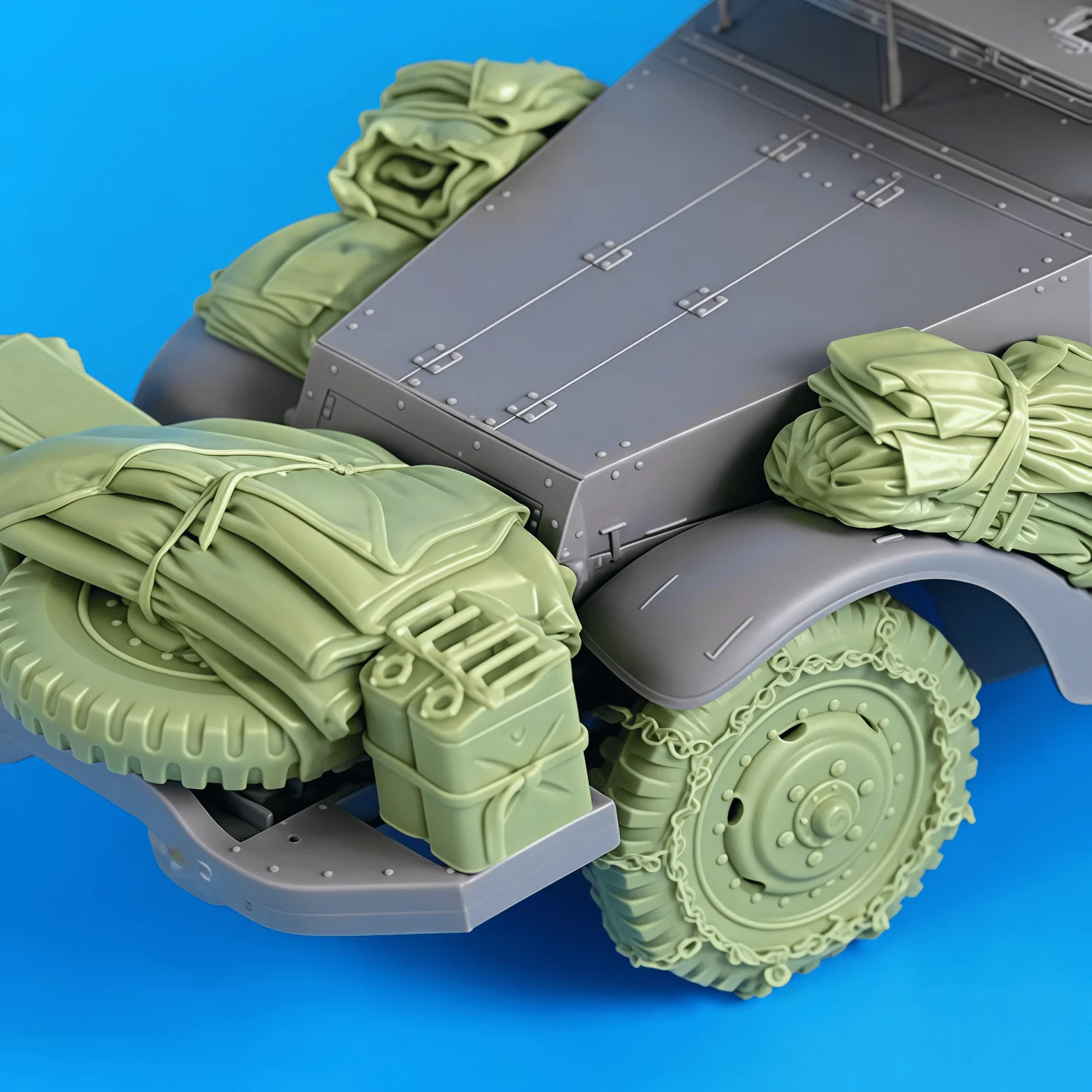 

1/35 Cast Resin Model Assembly Kit, M2/M3 Armored Vehicle Resin Anti-skid Tires and Wrapping, Unpainted