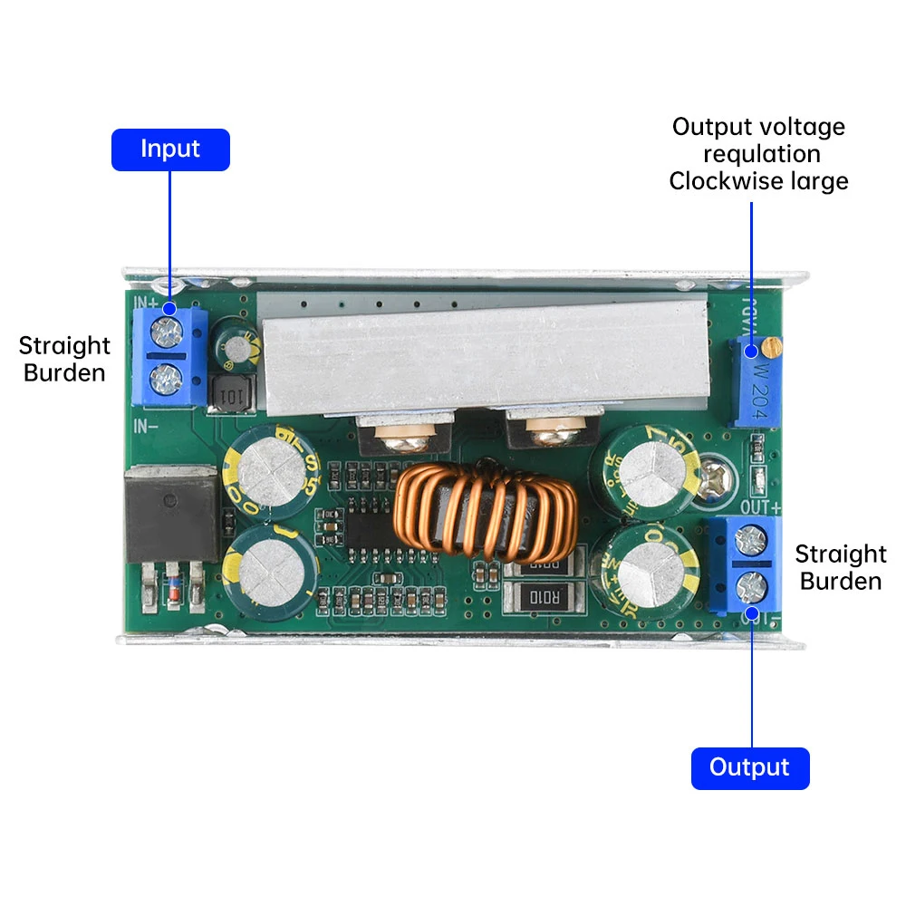DC-DC 200W 15A Step-Down Buck Converter 8-55V to 1-36V Adjustable Power Module Overload Short Circuit Protection with Shell