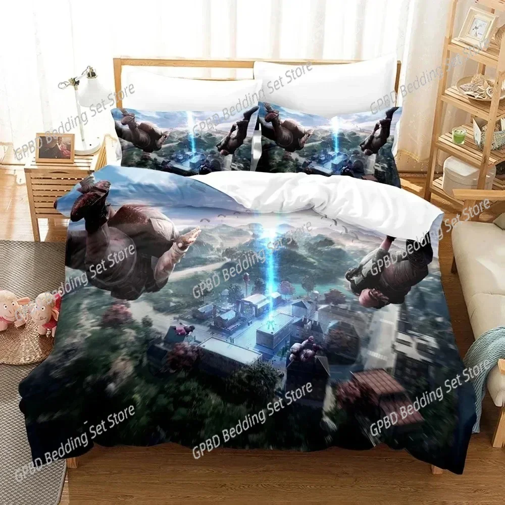 

New 3D Print Game Battlegrounds PUBG Bedding Set Single Twin Double Queen King Cal King Size Bed Linen Set