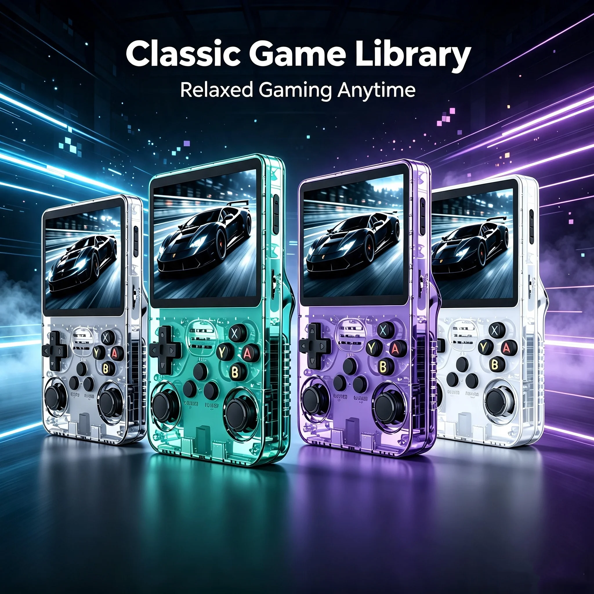 Gaming Console Tower - جهاز ألعاب محمول بتصميم ريترو، مشغل