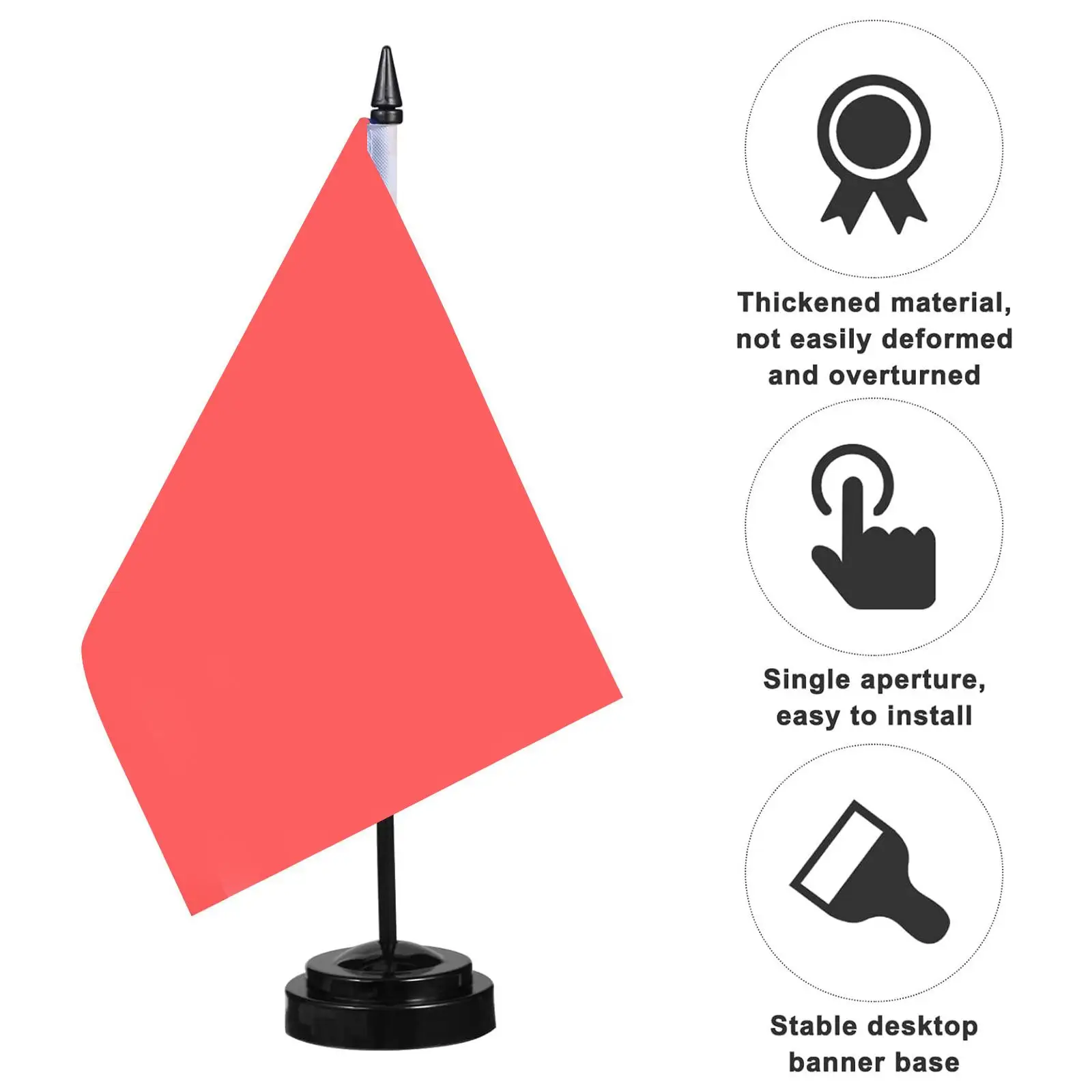 Mini Flag Stand for Tabletop Display Sturdy Plastic Base 2.2cm Height for Meeting Room Campus Counter Shelf