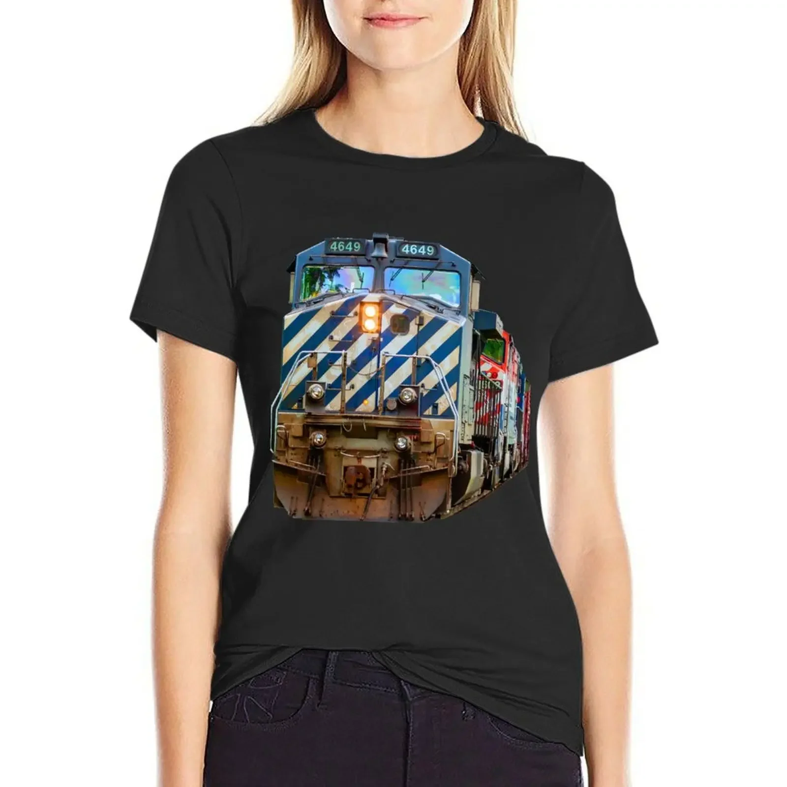 Locomotive in Canada T-shirt lady clothes aesthetic clothes summer clothes for Women