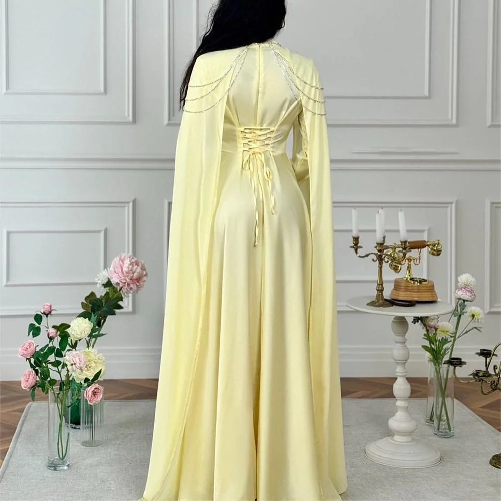 로예 플리츠 레이스업 튤 여성 파티 드레스 롱 슬리브 이브닝 드레스 발목 기장 스윕 트레인 프롬 가운 신상 맞춤 제작